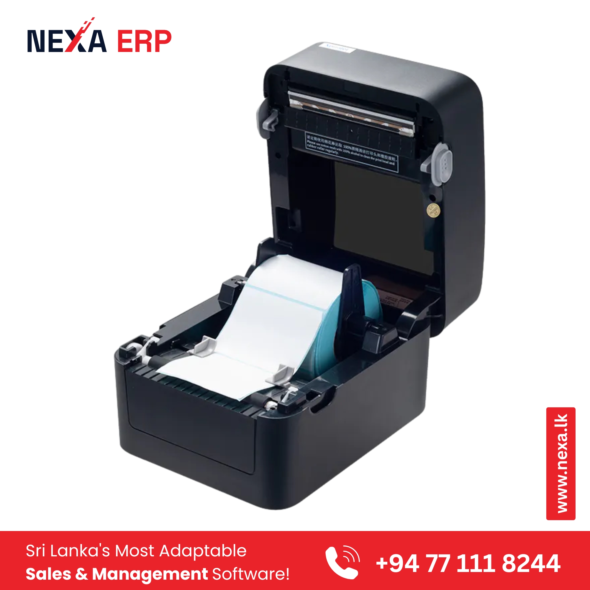XPrinter XP-410B Label Printer - 110mm Thermal Label Printer - Image 2