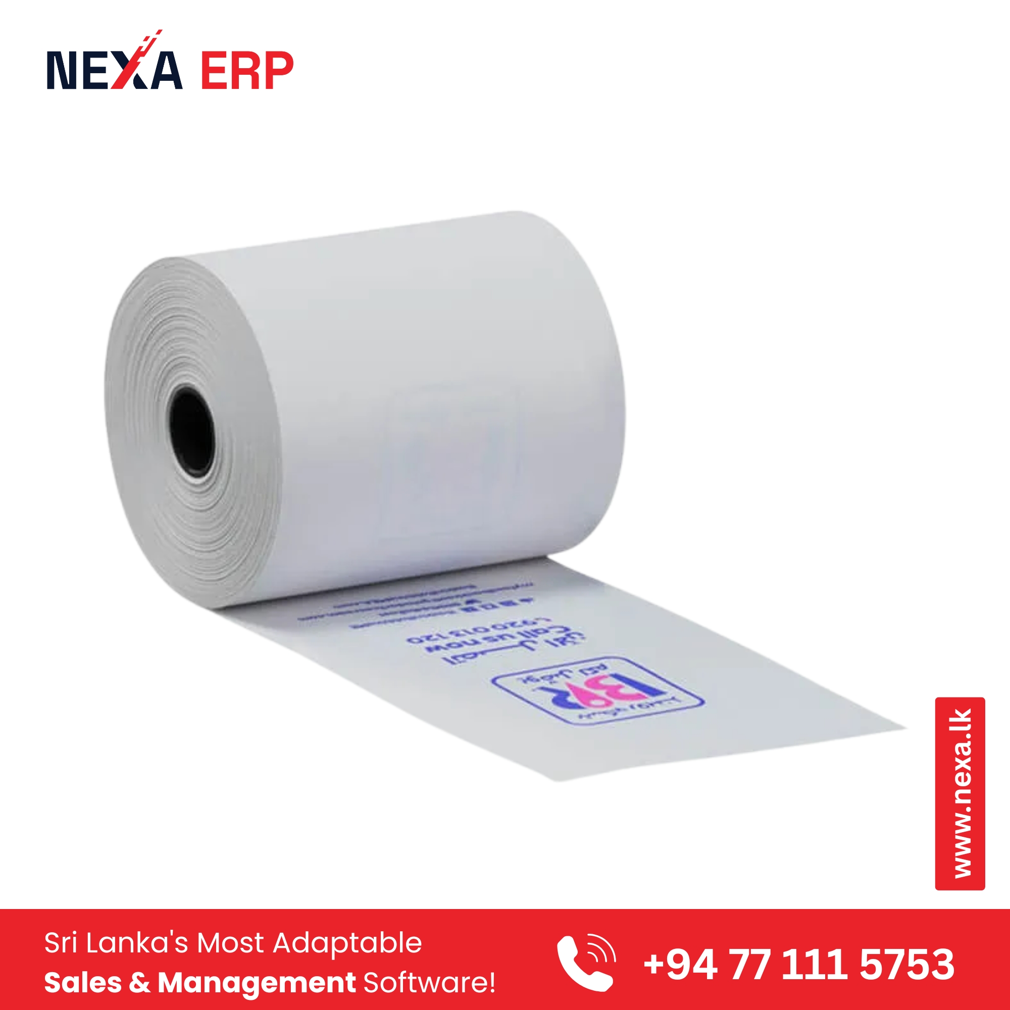 Custom Printed Thermal Paper Rolls Sri Lanka - 80mm x 80mm POS Roll with Logo & Branding